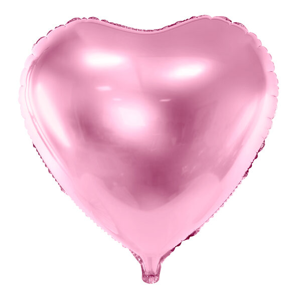 BALLON ALUMINIUM COEUR ROSE PASTEL 45CM
