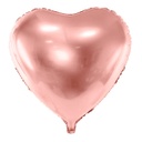 BALLON ALUMINIUM COEUR OR ROSE 45CM