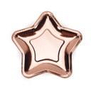 ASSIETTES ETOILE OR ROSE 18cm