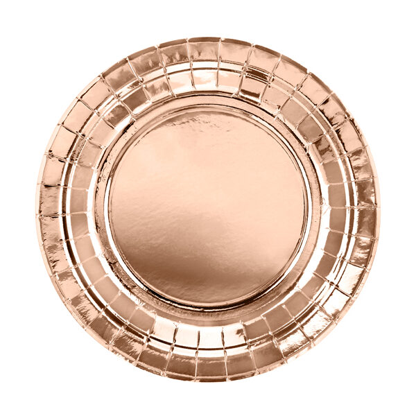ASSIETTES RONDES OR ROSE