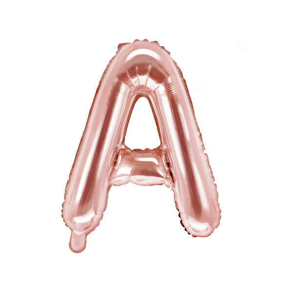 BALLON LETTRE "A" OR ROSE 35cm