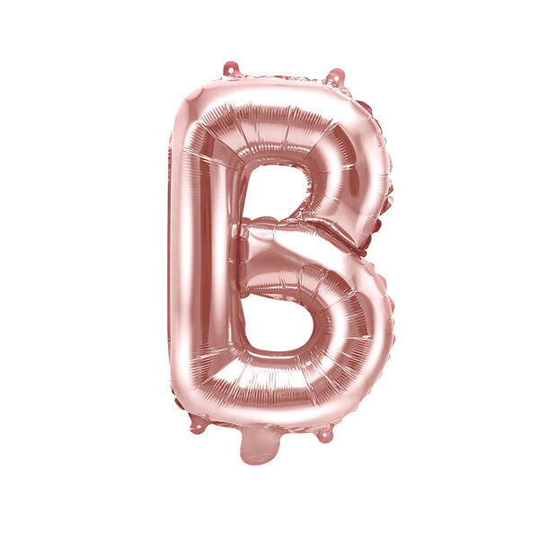BALLON LETTRE "B" OR ROSE 35cm
