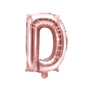 BALLON LETTRE "D" OR ROSE 35cm