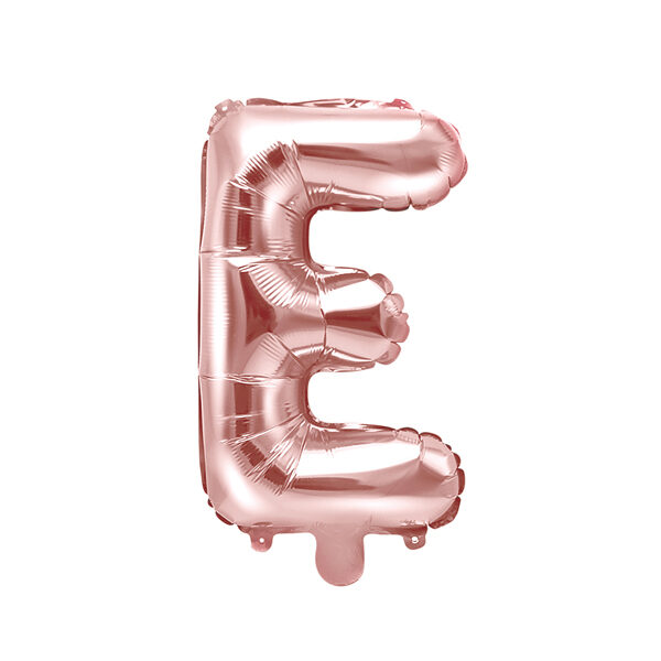 BALLON LETTRE "E" OR ROSE 35cm