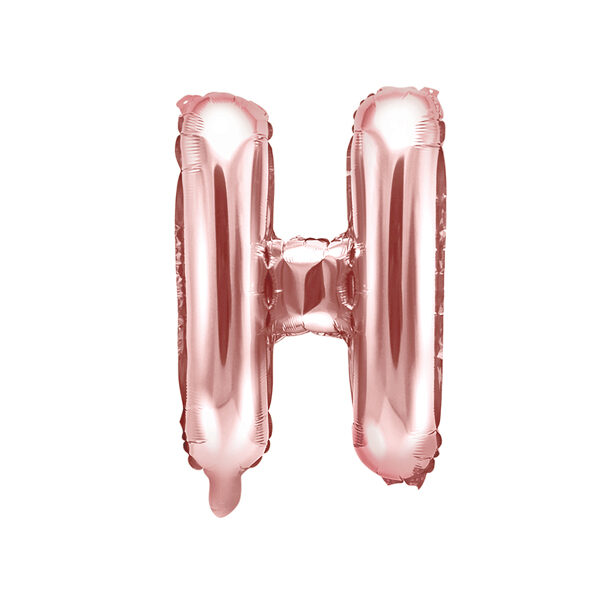 BALLON LETTRE "H" OR ROSE 35cm