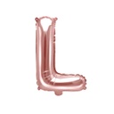 BALLON LETTRE "L" OR ROSE 35cm
