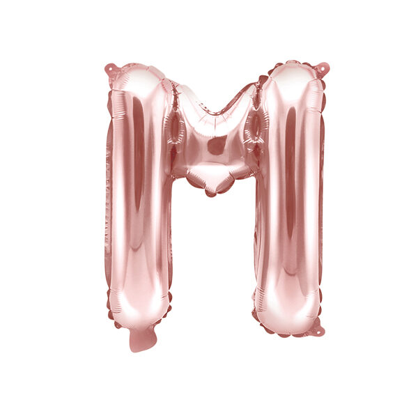 BALLON LETTRE « M » OR ROSE 35cm