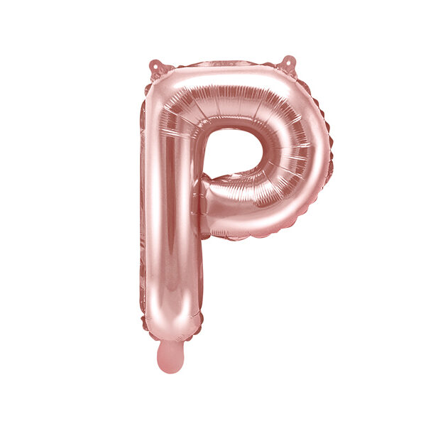 BALLON LETTRE « P » OR ROSE 35cm