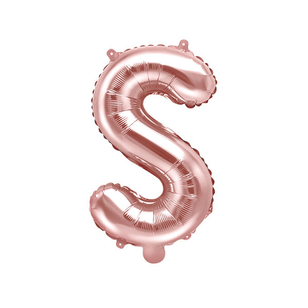 BALLON LETTRE « S » OR ROSE 35cm