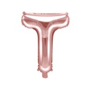 BALLON LETTRE « T » OR ROSE 35cm