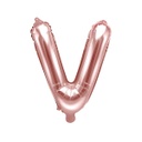 BALLON LETTRE « V » OR ROSE 35cm