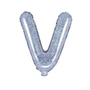 BALLON LETTRE « V » IRISÉ 35cm