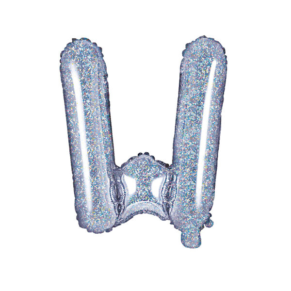 BALLON LETTRE « W » IRISÉ 35cm