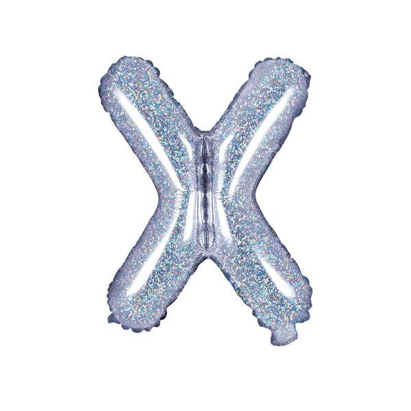 BALLON LETTRE « X » IRISÉ 35cm