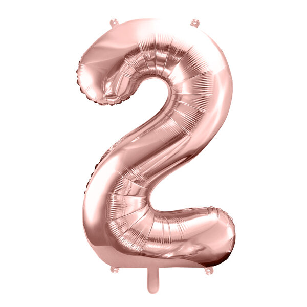 BALLON CHIFFRE « 2 » OR ROSE 86cm