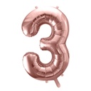 BALLON CHIFFRE « 3 » OR ROSE 86cm