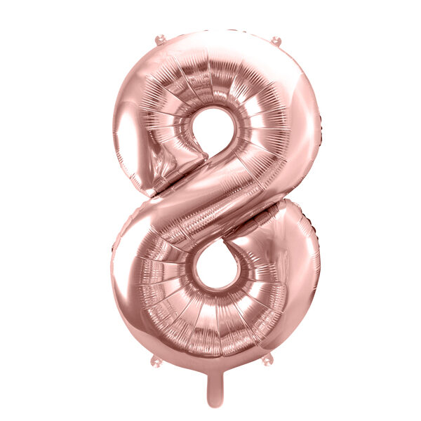BALLON CHIFFRE « 8 » OR ROSE 86cm