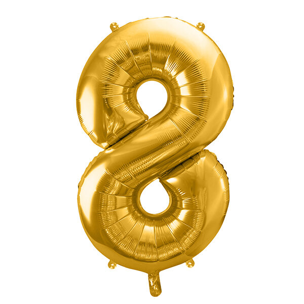 BALLON CHIFFRE « 8 » OR 86cm