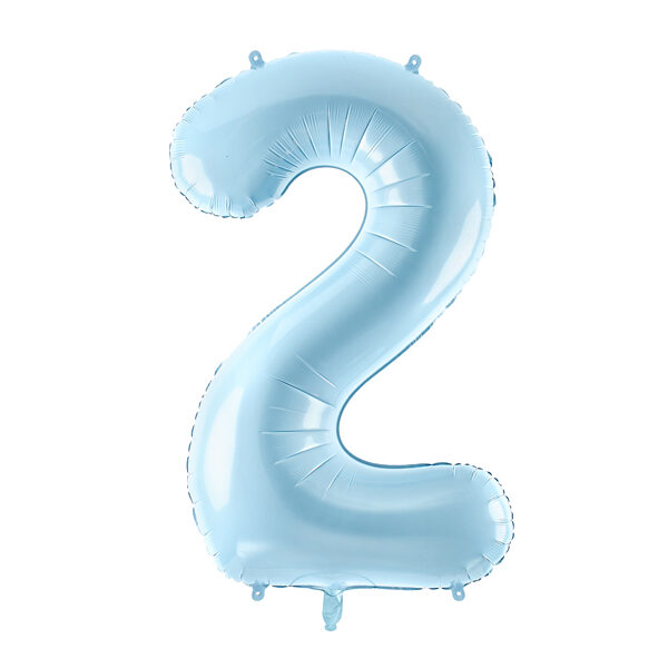 BALLON CHIFFRE « 2 » BLEU CIEL 86cm