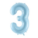BALLON CHIFFRE « 3 » BLEU CIEL 86cm