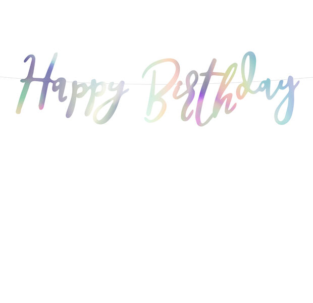 GUIRLANDE "HAPPY BIRTHDAY" IRISÉ
