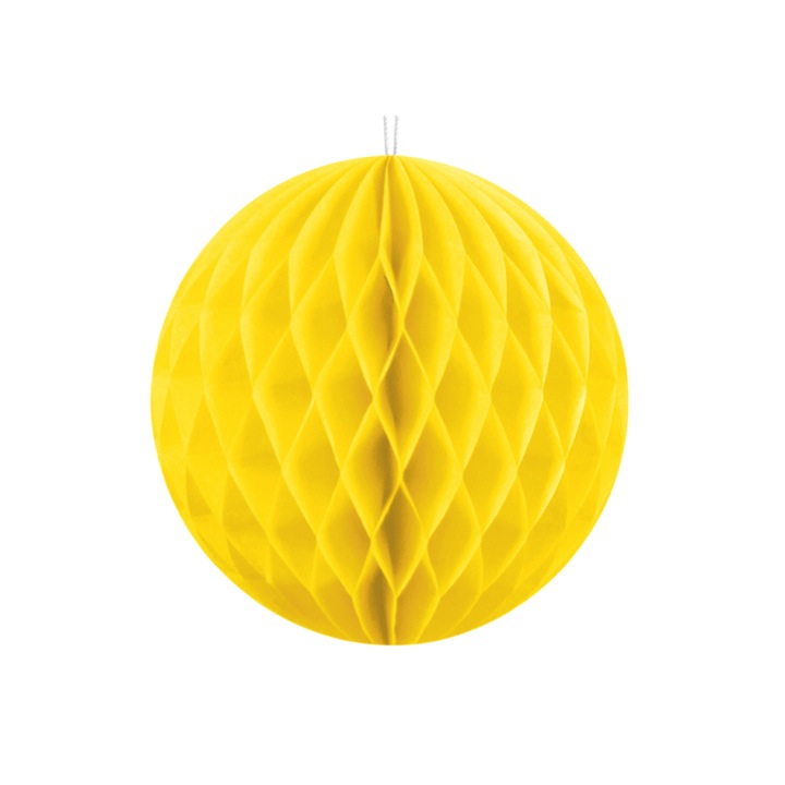 BOULE ALVEOLE JAUNE 20CM