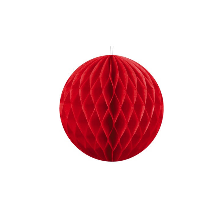 BOULE ALVEOLE ROUGE 10CM