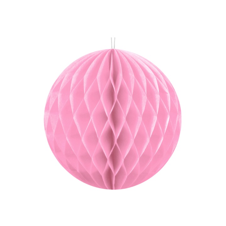 BOULE ALVEOLE ROSE PASTEL 20CM