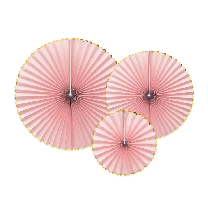 ROSETTES DECORATIVES ROSE POUDRE