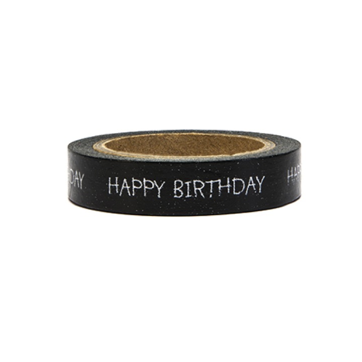 MASKING TAPE NOIR "HAPPY BIRTHDAY"