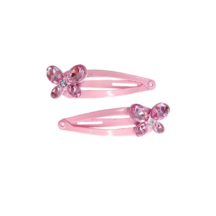 PINCES À CHEVEUX PAPILLON ROSE