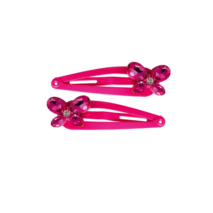 PINCES À CHEVEUX PAPILLON FUSCHIA