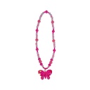 COLLIER FANCY PAPILLON FUSCHIA