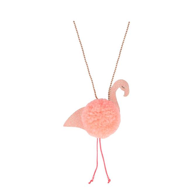 COLLIER FLAMANT ROSE POMPON