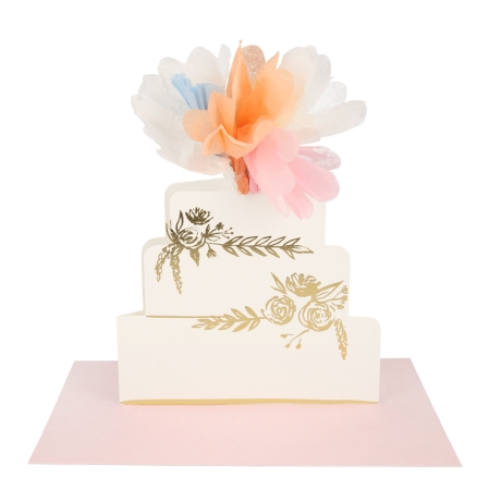 CARTE STAND-UP GÂTEAU FLORAL