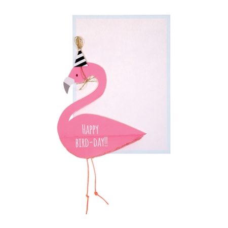 CARTE FLAMANT ROSE