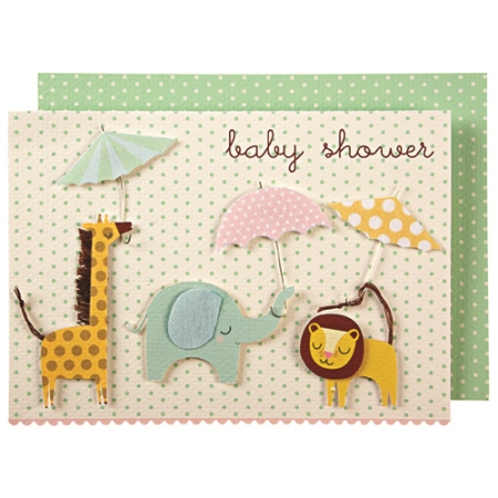 CARTE BABYSHOWER ANIMAUX DE LA JUNGLE