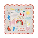 ASSIETTES "I BELIEVE IN UNICORNS" NEON