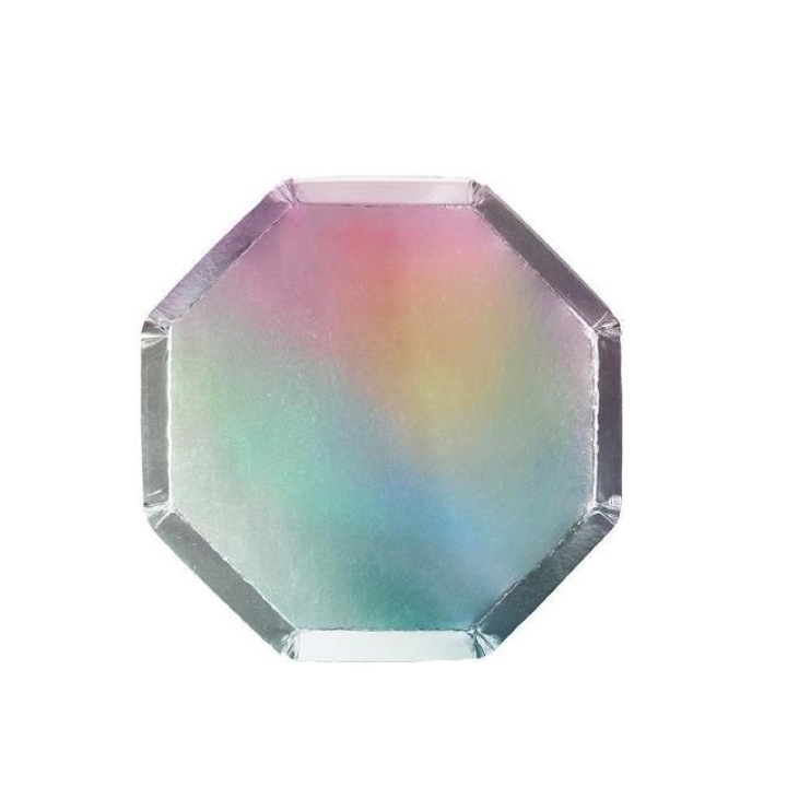 ASSIETTES ARGENT HOLOGRAPHIQUE
