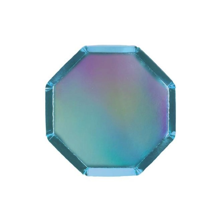 ASSIETTES BLEU HOLOGRAPHIQUE