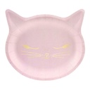 ASSIETTES CHAT ROSE PASTEL