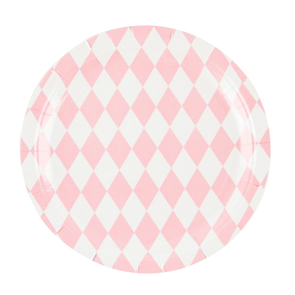 ASSIETTES LOSANGES ROSES