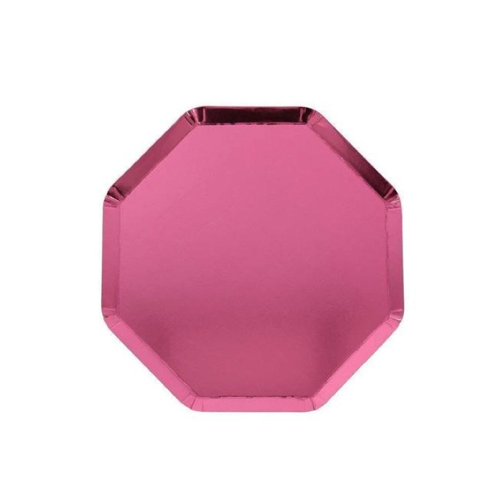 ASSIETTES ROSE MÉTALLISÉ