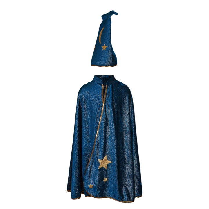 CAPE ET CHAPEAU DE MAGICIEN NUIT ÉTOILÉE 5-6ANS