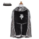 ENSEMBLE CHEVALIER ARGENTÉ AVEC TUNIQUE, CAPE ET COURONNE 5-6ANS