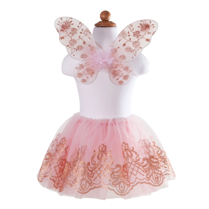 ENSEMBLE TUTU &amp; AILES OR ROSE 4-6ans