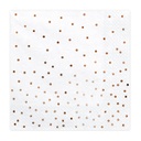 SERVIETTES BLANCHE PASTEL POIS OR ROSE
