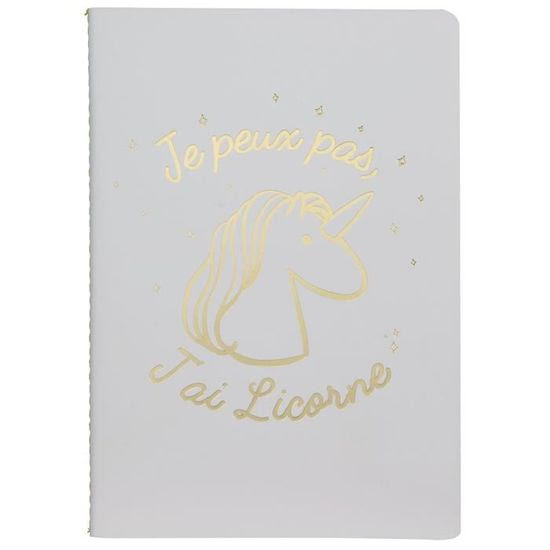 CARNET DE NOTES LICORNE OR