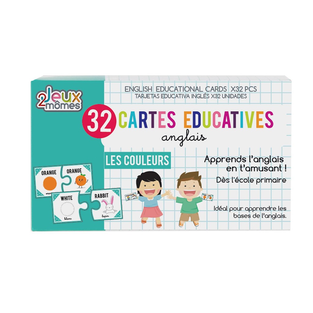 CARTE EDUCATIVE ANGLAIS COULEUR