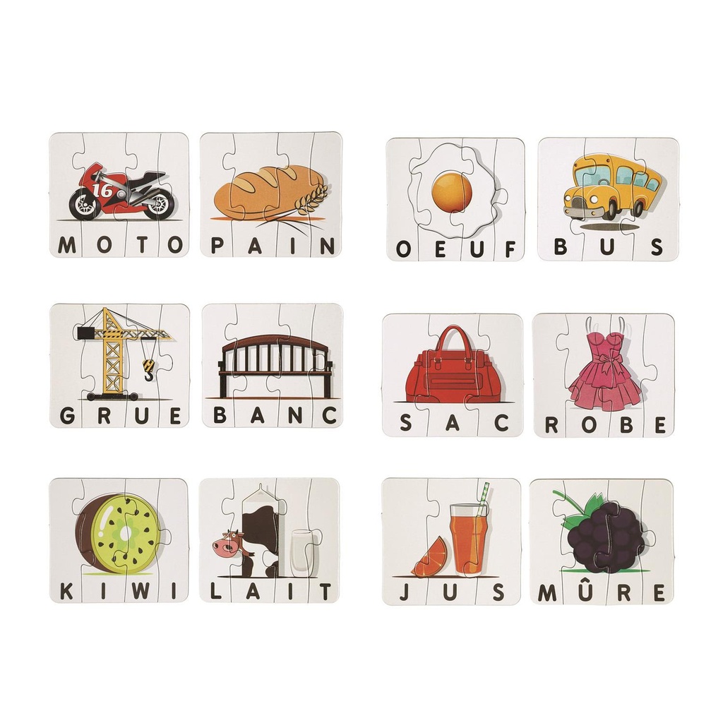 CARTE PUZZLE MOTS X12